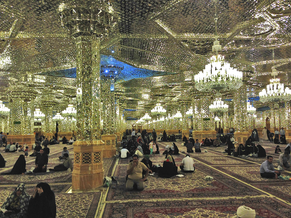 One of the mirror rooms in the Imam Reza shrine