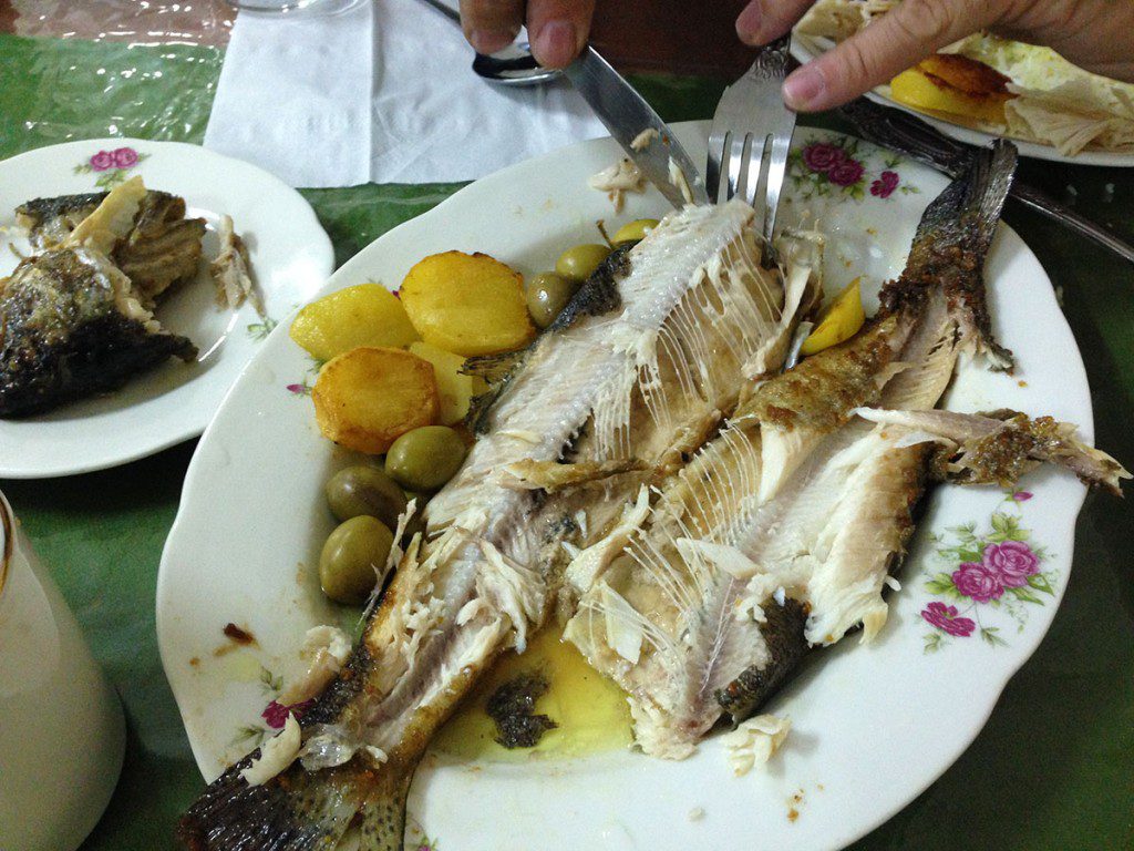 Lovely fish prepared by Mr. Farzin at the Navizar Hotel in Garmarud