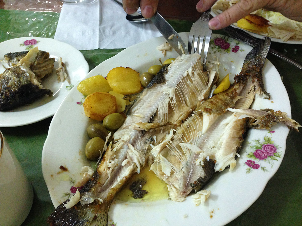 Lovely fish prepared by Mr. Farzin at the Navizar Hotel in Garmarud