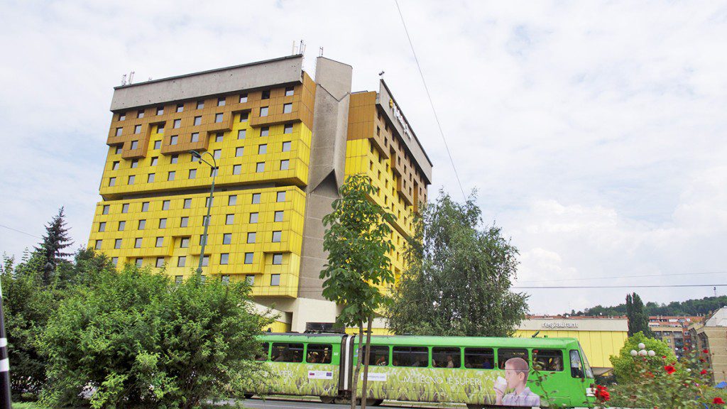 The Holiday Inn Hotel Sarajevo, where jopurnalists stayed during the siege of the city