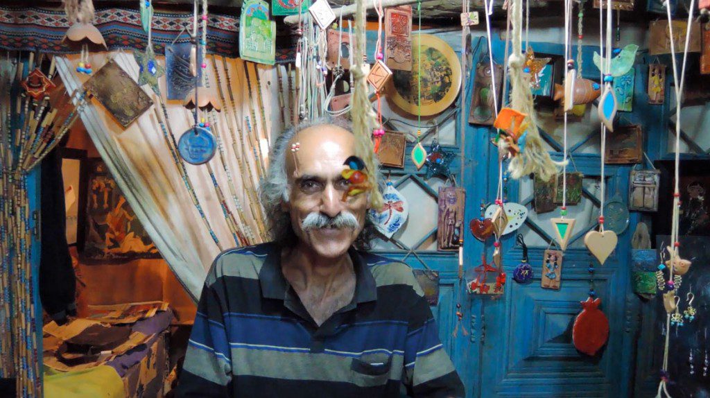 The artist in his shop