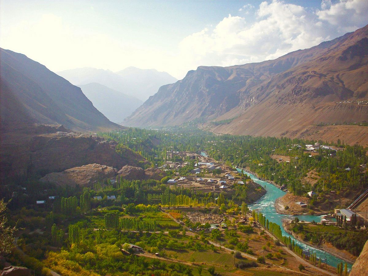 View of Khorog from the Botanical Gardens